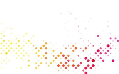 Light Red, Yellow vector Illustration with set of shining colorful abstract circles.