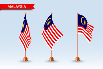 malaysia table flag set with different styles