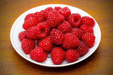 raspberries on a plate