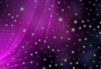 Obraz premium Dark Pink vector background with spots, curve lines.