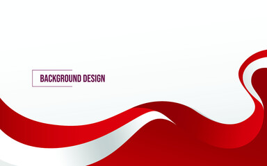 Abstract red and white flag with background. Independence day concept. Vector Illustration.