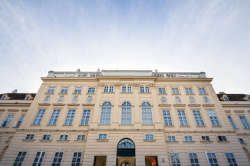 Hofstallung facade, the main entrance to the Museumsquartier in Vienna. Museumsquartier is the main...