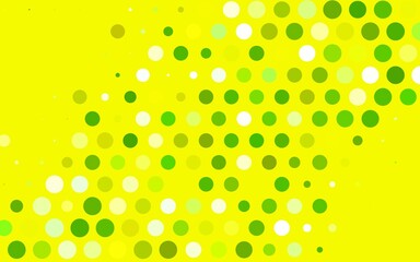 Light Green, Yellow vector Illustration with set of shining colorful abstract circles.