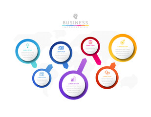 Connecting Steps Infographic Template with 7 Elements