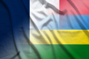France and Mauritius political flag transborder contract MUS FRA