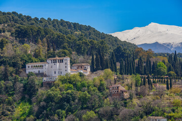 View of the Alhambra in Granada seen from the Albayzin district