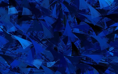 Dark BLUE vector texture with abstract forms.