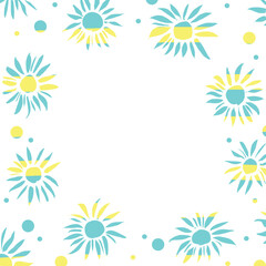 Obraz premium ひまわりイラストのメッセージカード