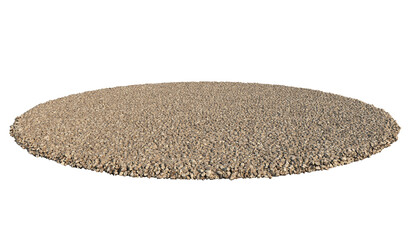 A circular sheet sprinkled with gravel on a white background.