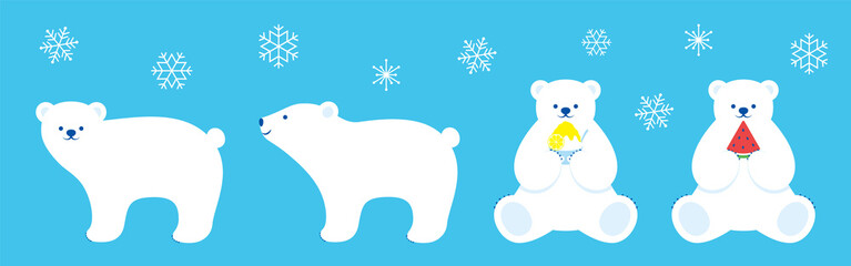 vector background with a set of polar bears  for banners, cards, flyers, social media wallpapers, etc.