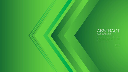 Green abstract background, arrow lines, Geometric vector, graphic, technology digital template, cover design, backdrop, banner, web background, book cover, advertisement, green gradient background.