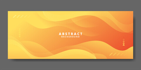 Obraz premium Abstract Orange Fluid Banner Template. Modern background design. gradient color. Dynamic Waves. Liquid shapes composition. Fit for banners