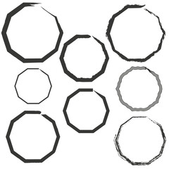 Fototapeta premium black brush frame on white. Edge frame. Brush texture. Vector illustration. stock image.