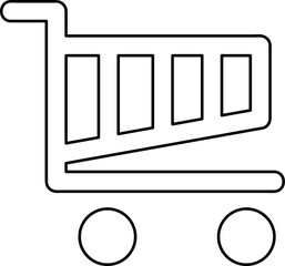 Shopping cart, gurney in supermarket isolated flat web mobile icon line art.eps