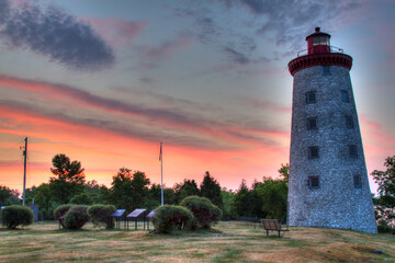 lighthouse with sunset