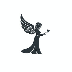 illustration of angel, angel icon, vector art. 