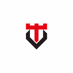 letter tv shield necktie simple businessman clothes symbol logo vector