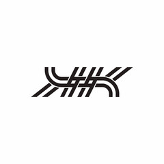 letter hk tags design geometric design logo vector