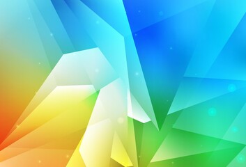 Light Blue, Yellow vector Blurred bubbles on abstract background with colorful gradient.