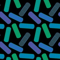 Medicine plaster seamless cartoon patch pattern for clothes print and wrapping paper and drugstore and kids