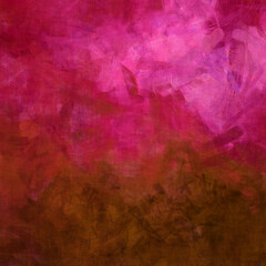 PINK GLOW painted canvas with brush strokes in red orange pink burnt sienna brown 