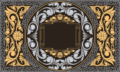 Ornate elegant decorative vintage blank card
