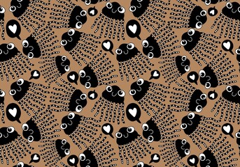 Summer sea seamless cartoon octopus pattern for fabrics and textiles and packaging and wrapping paper and kids