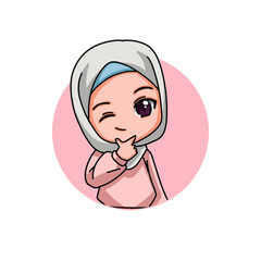 Cute Female Muslim Character