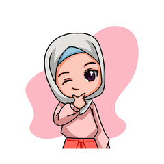 Cute Female Muslim Character