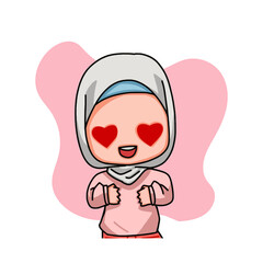 Obraz premium Cute Female Muslim Character
