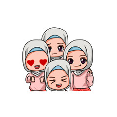 Cute Female Muslim Character