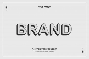 3D Black and White Line Texture Text Effect Template Editable