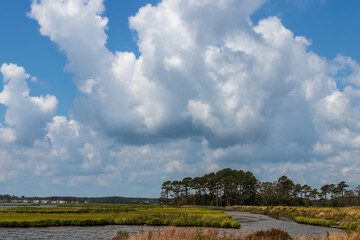 Clouds and River looking over the Delaware Wetlands