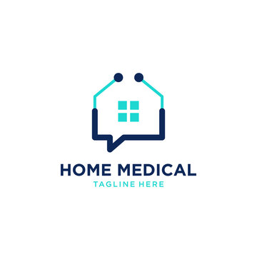 home medical chat logo design inspiration