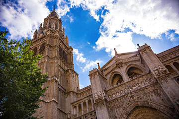 Fototapeta na wymiar Toledo Cathedral outside view. Santa Iglesia Catedral Primada de Toledo, Spain