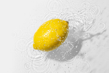 水に落としたレモン
