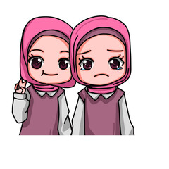 Cute Female Muslim Character.