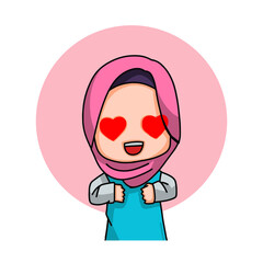 Cute Female Muslim Character.