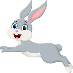 cartoon happy rabbit jumping