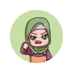 Cute Female Muslim Character.