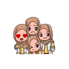 Fototapeta premium Cute Female Muslim Character.