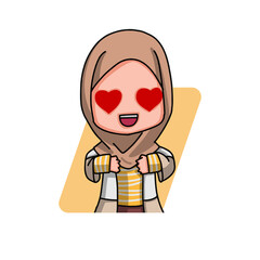 Obraz premium Cute Female Muslim Character.