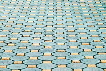 Fototapeta premium The brick block floor background