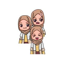 Cute Female Muslim Character.