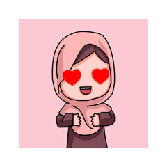 Cute Female Muslim Character.