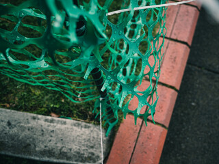 Green mesh barricade