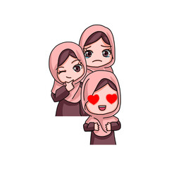 Cute Female Muslim Character.