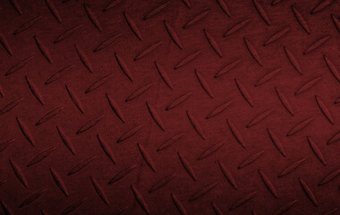 Seamless Metal Floor Plate With Diamond Pattern red metal background or red steel surface