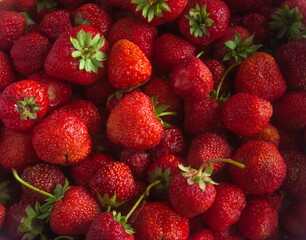 strawberries in a market