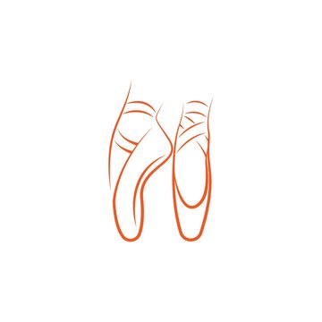 Ballet Shoes Icon Logo Illustration